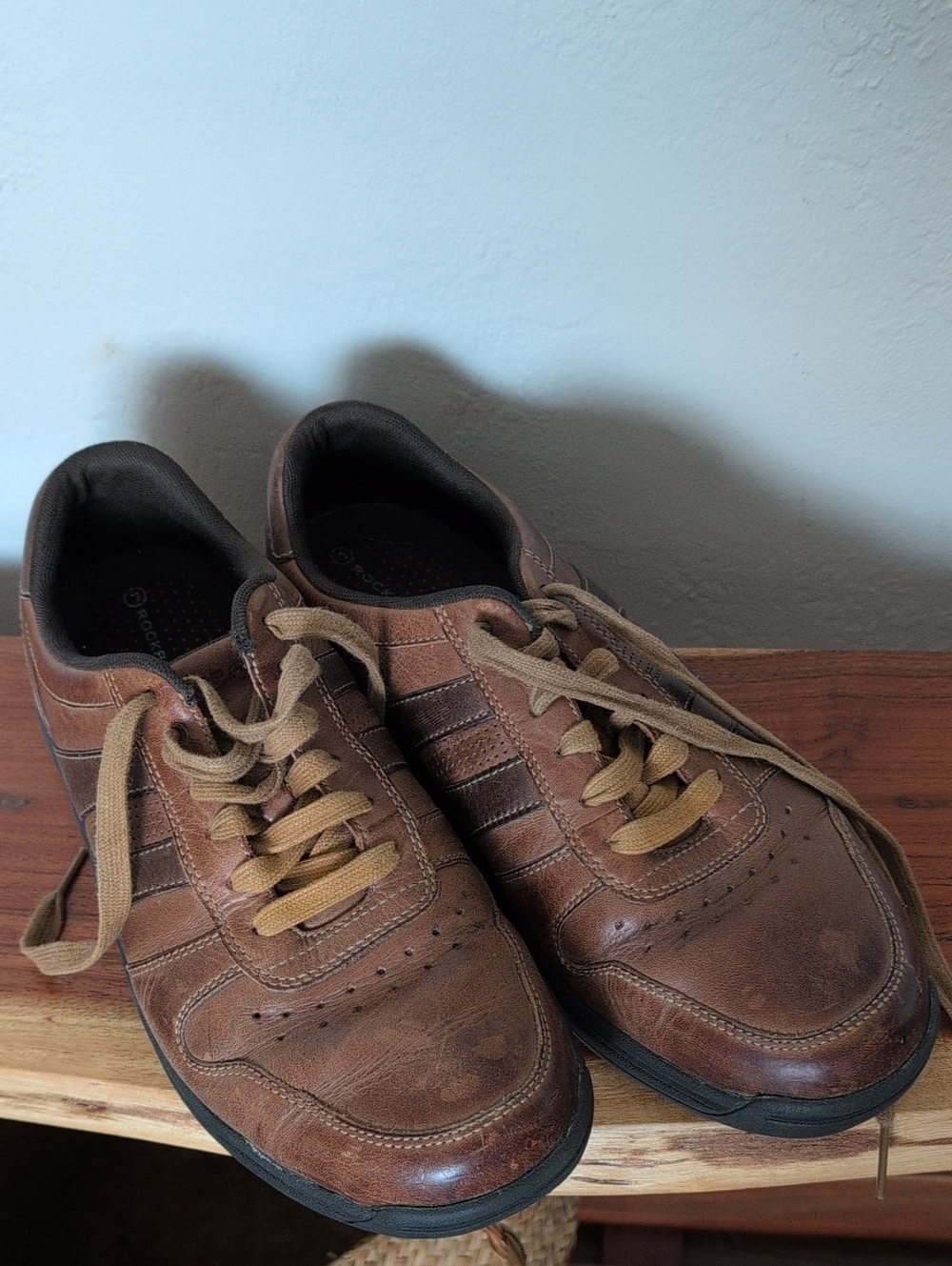 Rockport Men's Brown Leather Casual Lace-Up Shoes 9.5